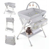 Baby Changing Table, Foldable Diaper Changing Station w/Storage Bag & Shelf