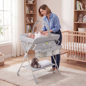 Baby Changing Table, Foldable Diaper Changing Station w/Storage Bag & Shelf
