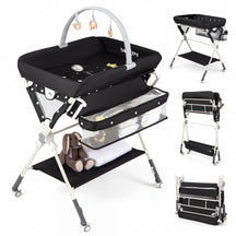 Baby Changing Table, Foldable Diaper Changing Station w/Storage Bag & Shelf