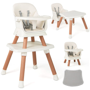 BABY JOY 8 in 1 Baby Highchair Convertible High Chair for Infants w/Adjustable & Washable Tray
