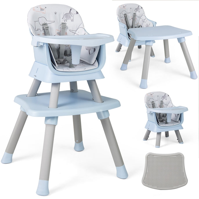 Hikidspace 8 in 1 Baby Highchair, Convertible High Chair for Infants w/Adjustable & Washable Tray