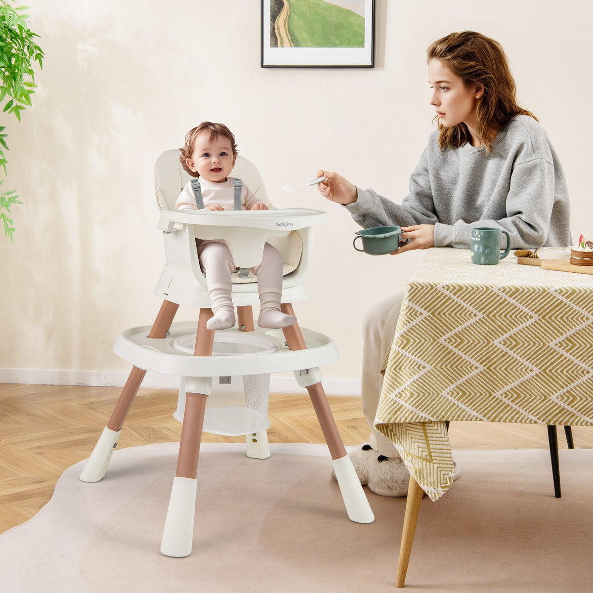 16-in-1 Baby High Chair, Convertible Highchair for Babies and Toddlers with Activity Center