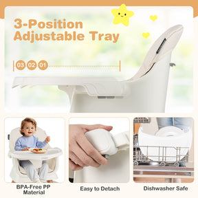 16-in-1 Baby High Chair, Convertible Highchair for Babies and Toddlers with Activity Center