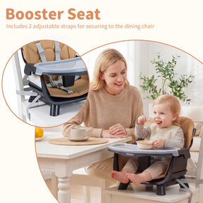 9-in-1 Convertible High Chair, Infants Booster Seat w/Harness and Waterproof Seat Cushion