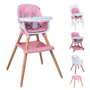 9-in-1 Convertible High Chair, Infants Booster Seat w/Harness and Waterproof Seat Cushion