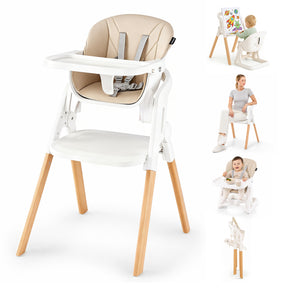 7-in-1 Convertible Foldable Baby High Chair with Adjustable Tray