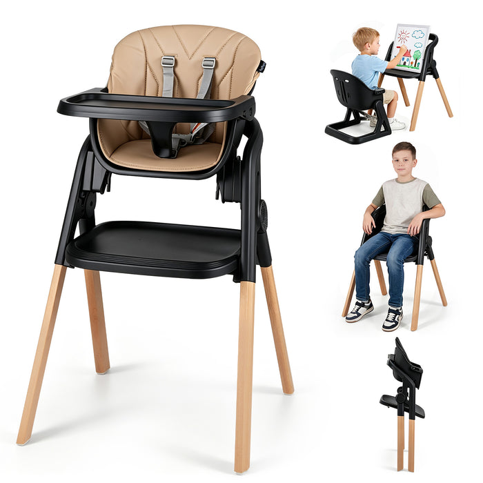 7-in-1 Convertible Foldable Baby High Chair with Adjustable Tray