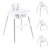 Convertible Baby High Chair, 4-in-1 Highchair w/ Removable 2-Psosition Double Tray, 5-Point Safety Harness