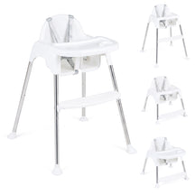 Convertible Baby High Chair, 4-in-1 Highchair w/ Removable 2-Psosition Double Tray, 5-Point Safety Harness