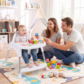 Convertible Baby High Chair, 4-in-1 Highchair w/ Removable 2-Psosition Double Tray, 5-Point Safety Harness