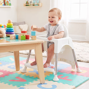 Convertible Baby High Chair, 4-in-1 Highchair w/ Removable 2-Psosition Double Tray, 5-Point Safety Harness