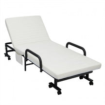 Adjustable Rollaway Guest Bed Portable Folding Ottoman with Removable Mattress and Side Pocket