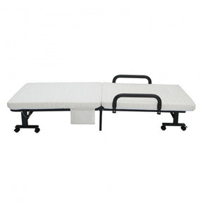 Adjustable Rollaway Guest Bed Portable Folding Ottoman with Removable Mattress and Side Pocket