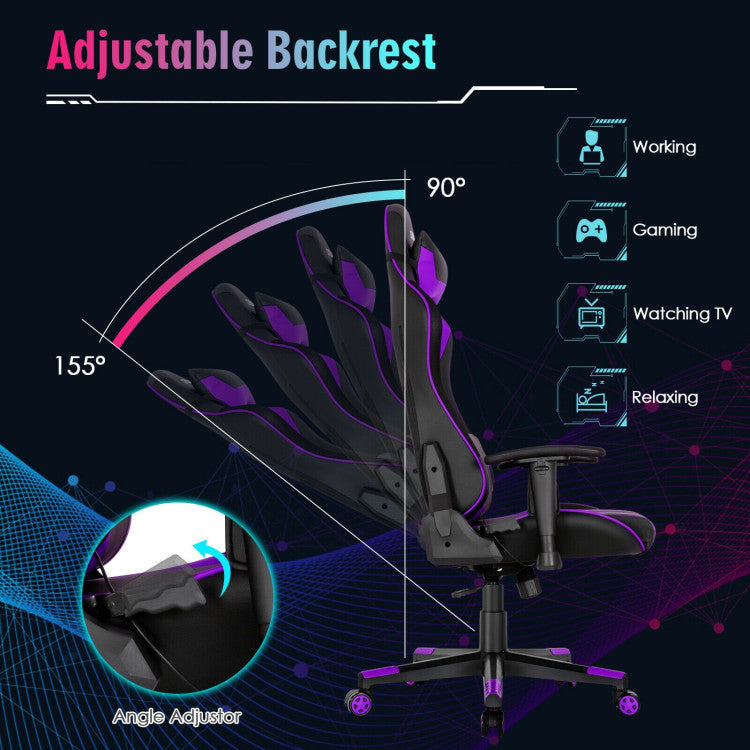 Adjustable Gaming Chair Computer Chair with Dynamic LED Lights