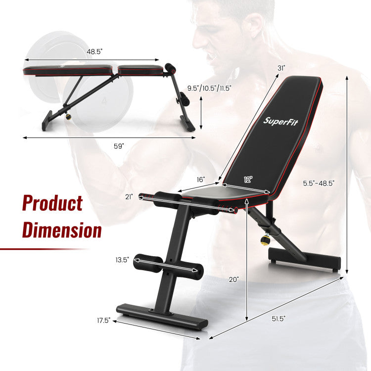 Adjustable Heavy Duty Weight Bench Strength Training Bench for Full Body Workout