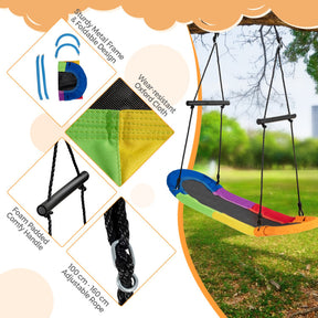 Adjustable Height  Oval Flying Saucer Tree Swing Kids for Outdoor with Handle