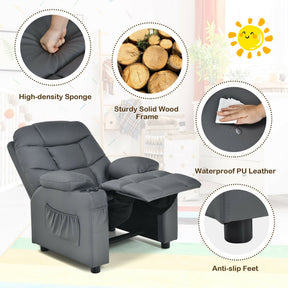 Adjustable Kids Sofa Recliner Chair with Cup Holder and Footrest