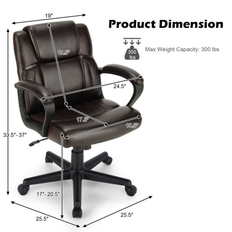 Adjustable Leather Executive Office Chair Computer Chair for Gaming and Meeting