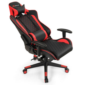 Adjustable Massage Gaming Chair with Lumbar Support and Headrest