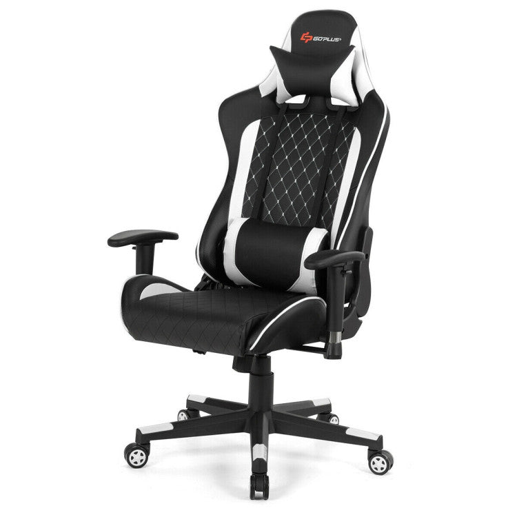 Adjustable Massage Gaming Chair with Lumbar Support and Headrest