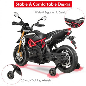 Aprilia Licensed 12V Kids Ride-On Motorcycle with Training Wheels