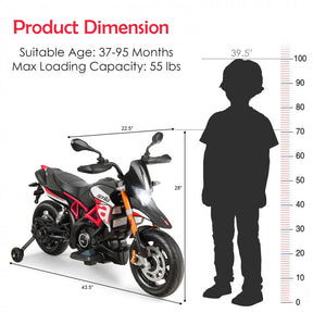 Aprilia Licensed 12V Kids Ride-On Motorcycle with Training Wheels