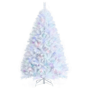 Artificial Christmas Tree with Iridescent Branch Tips and Metal Base