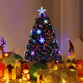 Artificial Christmas Tree with Snowflakes and LED Lights