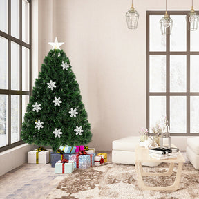 Artificial Christmas Tree with Snowflakes and LED Lights