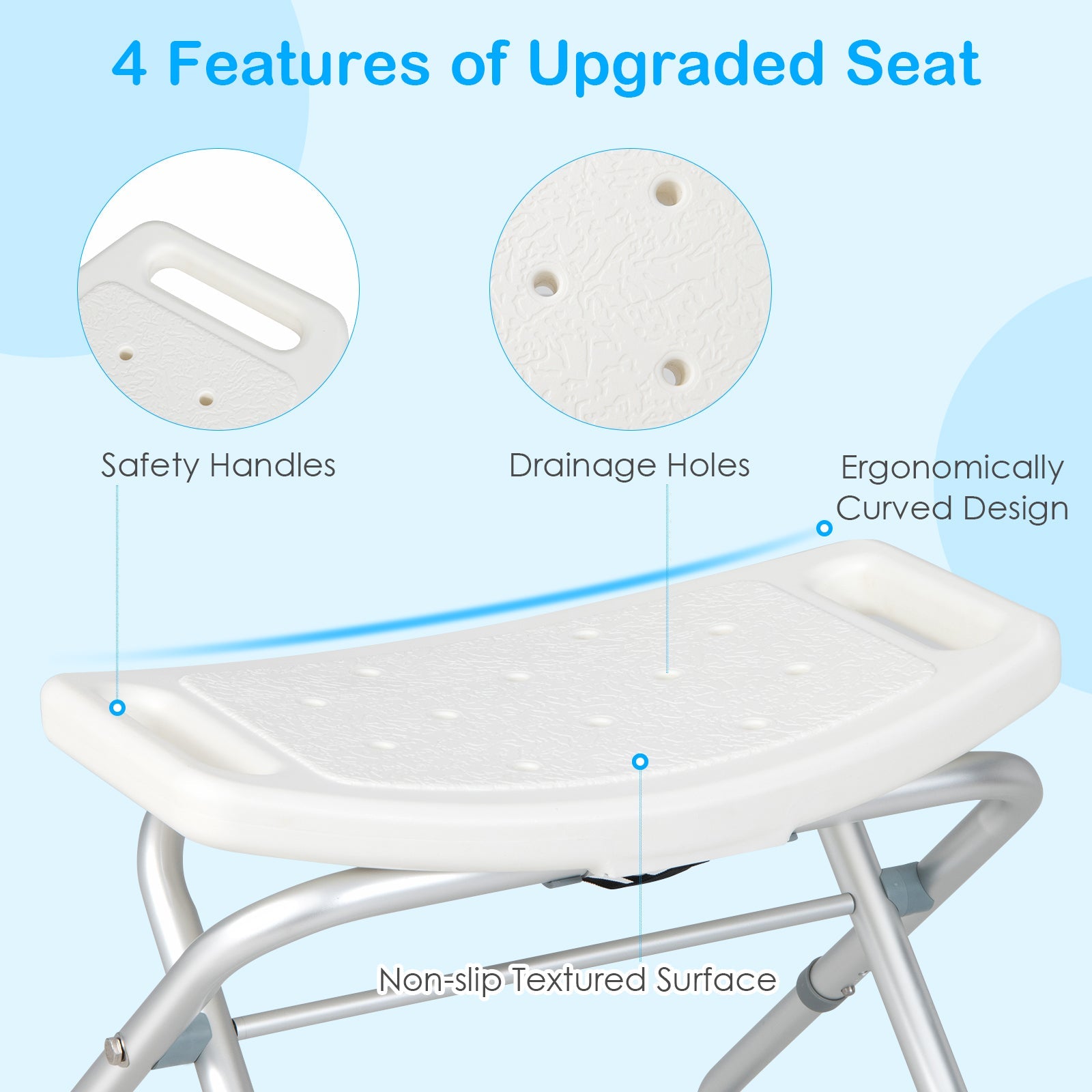 Giantex Shower Chair Adjustable Bath Stool