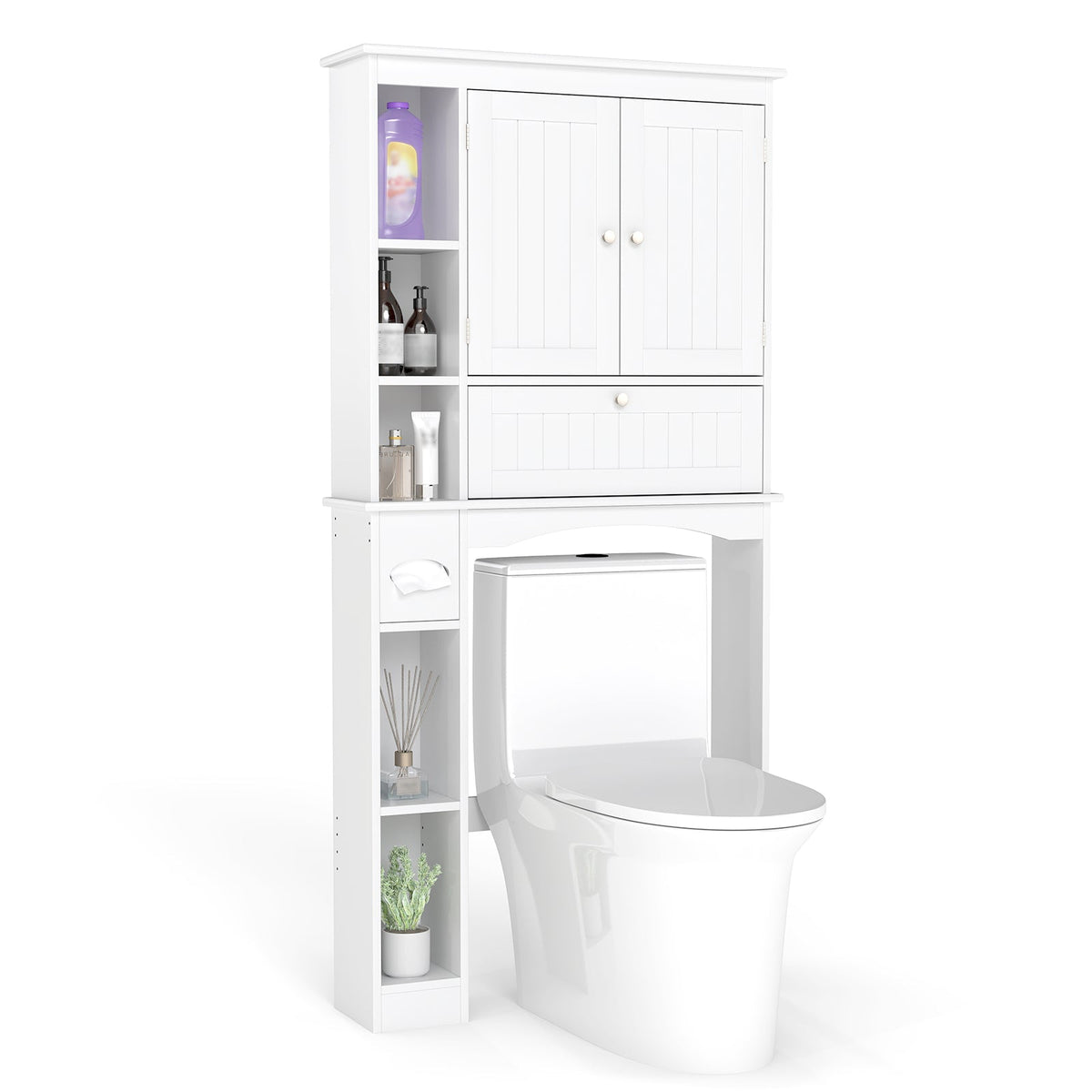 Over the Toilet Storage Cabinet, Above Toilet Storage Rack with 2 Doors