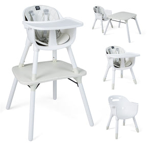 Hikidspace 5 in 1 Convertible Baby High Chair, Infant Dining Chair Booster Seat w/Removable Tray