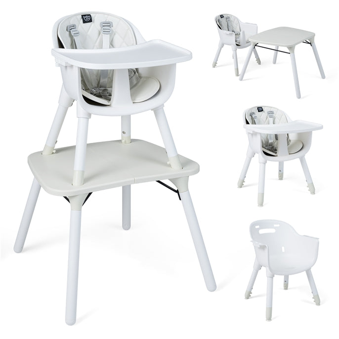 Hikidspace 5 in 1 Convertible Baby High Chair, Infant Dining Chair Booster Seat w/Removable Tray