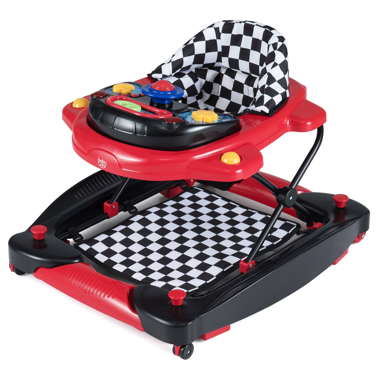 6 in 1 Baby Walker & Activity Center with Adjustable Height and Removable Music Tray