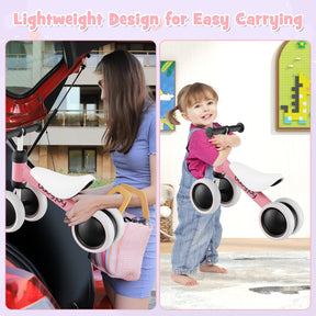 BABY JOY Baby Balance Bike, No Pedal Infant 4 Wheels Bicycle with Non-slip Handlerbar & Padded Saddle Seat
