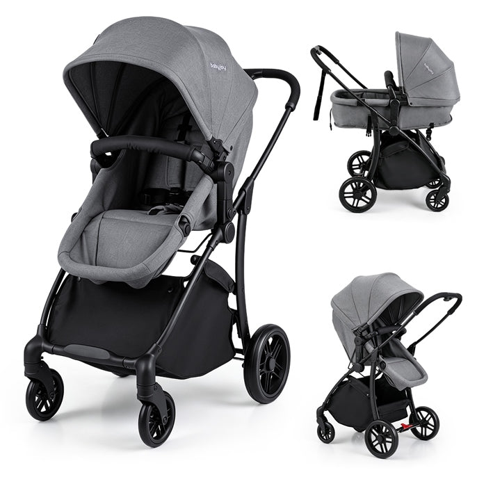 Hikidspace 2-in-1 Foldable Baby Stroller with Reversible Seat and Adjustable Backrest