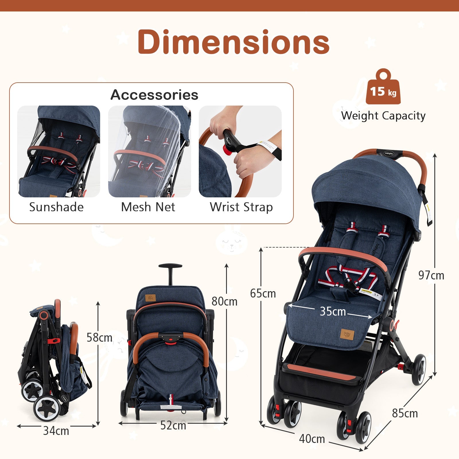 BABY JOY Lightweight Baby Stroller, Compact Toddler Travel Stroller for Airplane