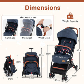 BABY JOY Lightweight Baby Stroller, Compact Toddler Travel Stroller for Airplane