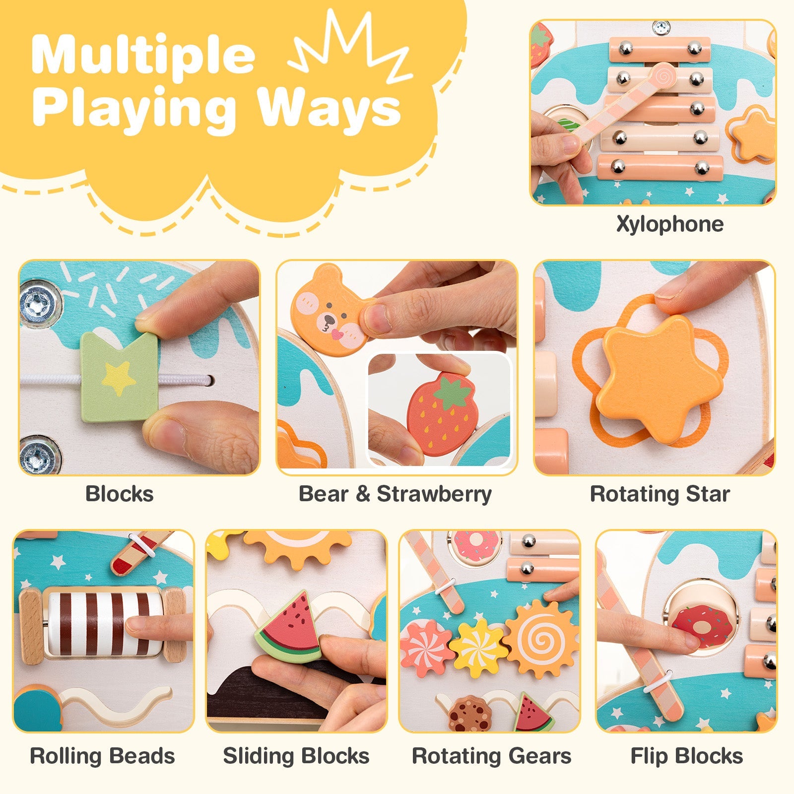 Baby Joy Montessori Wooden Baby Walker