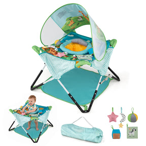 Foldable Baby Jumper, Portable Activity Jumper, Blue/Pink