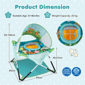 Foldable Baby Jumper, Portable Activity Jumper, Blue/Pink