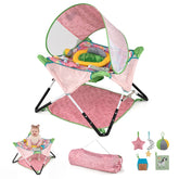 Foldable Baby Jumper, Portable Activity Jumper, Blue/Pink
