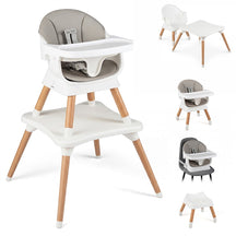 9-in-1 Convertible High Chair, Kids Table and Chair Set w/Solid Wood Legs, Removable Dishwasher-Safe Tray