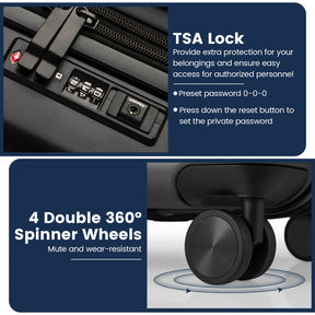 Lightweight PC Hardside Suitcase w/Double TSA Lock