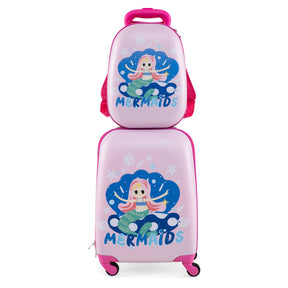 BABY JOY 2 PCS Kids Luggage Set, 13" & 16" Kids Carry On Suitcase Set