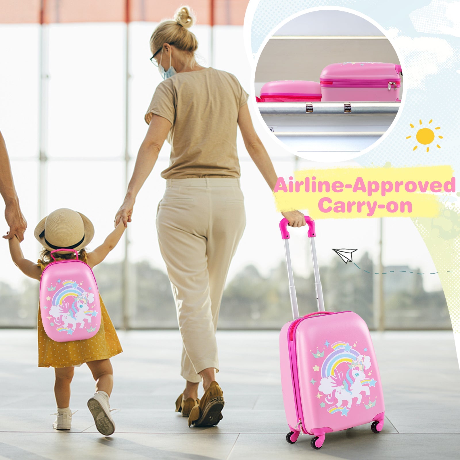 2 PCS Carry-on Luggage Set W/Spinner Wheels