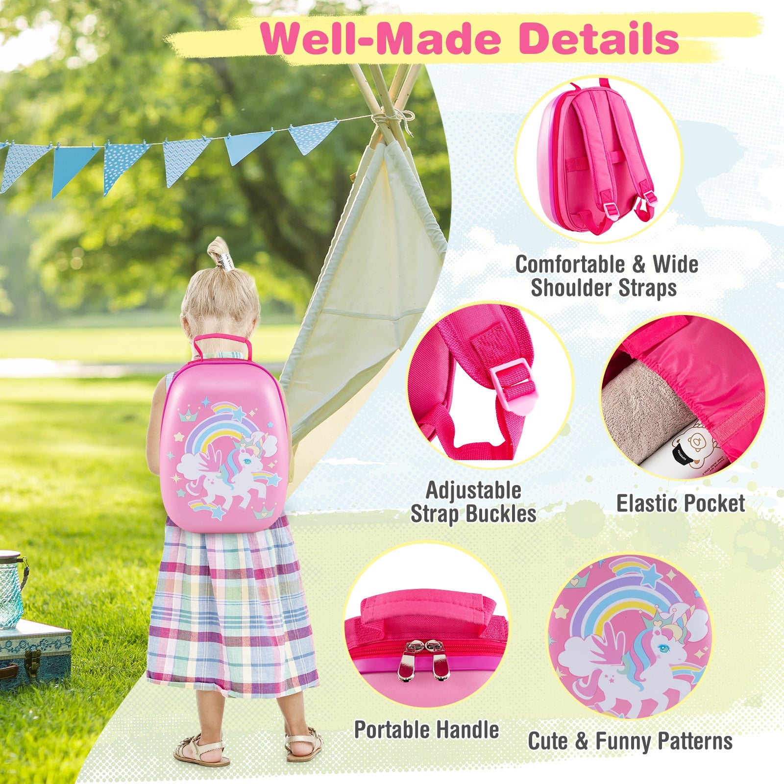 BABY JOY 2 PCS Kids Luggage Set, 13" & 16" Kids Carry On Suitcase Set