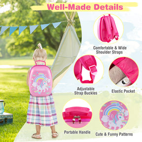 BABY JOY 2 PCS Kids Luggage Set, 13" & 16" Kids Carry On Suitcase Set