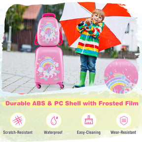 BABY JOY 2 PCS Kids Luggage Set, 13" & 16" Kids Carry On Suitcase Set