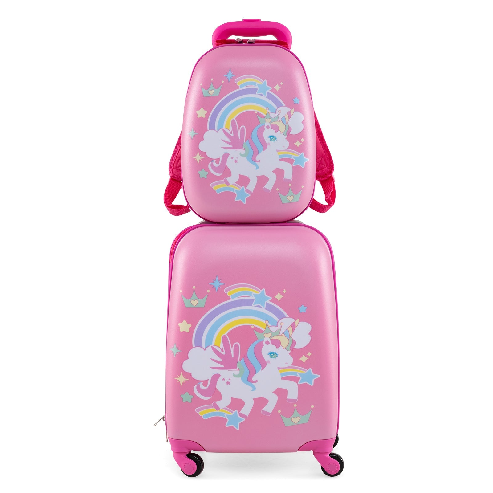 BABY JOY 2 PCS Kids Luggage Set, 13" & 16" Kids Carry On Suitcase Set